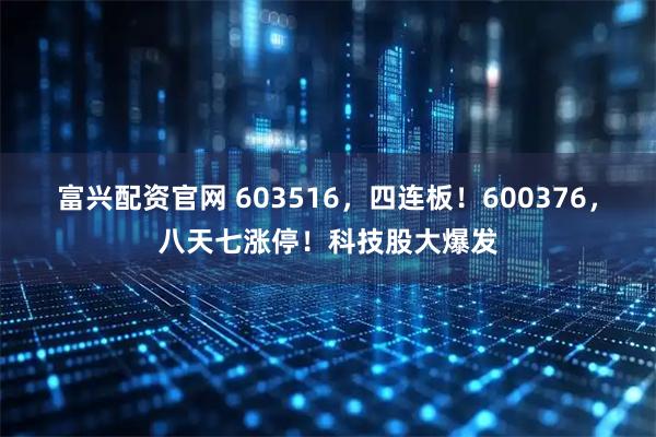 富兴配资官网 603516，四连板！600376，八天七涨停！科技股大爆发