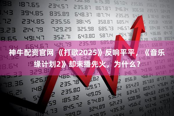 神牛配资官网 《打歌2025》反响平平，《音乐缘计划2》却未播先火，为什么？
