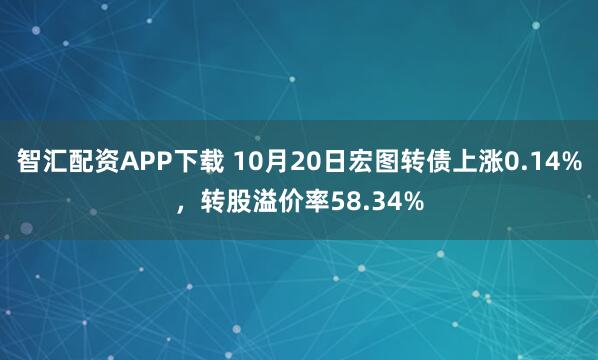 智汇配资APP下载 10月20日宏图转债上涨0.14%，转股溢价率58.34%