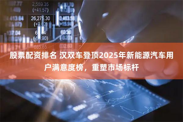 股票配资排名 汉双车登顶2025年新能源汽车用户满意度榜，重塑市场标杆